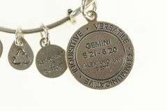 Silver Plated Alex & Ani Gemini Astrology Zodiac Charm Bracelet