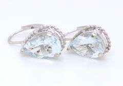10kt White gold 2.40ctw Aquamarine earrings