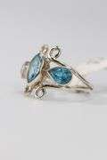 Sterling Silver Natural Blue Topaz Gemstone Ring Size 6