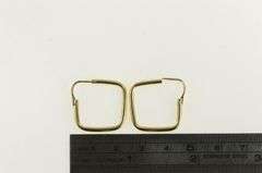 14K Yellow Gold 25mm Square Vintage Fashion Hoop Earrings