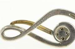 Sterling Silver Diamond Two Tone Heart Swirl Twist 10k Gold Pendant