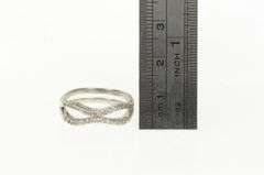 14K White Gold 0.30 Ctw Wavy Tiered Diamond Wedding Band Ring