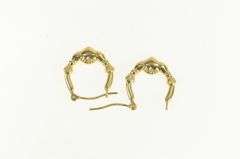 14K Yellow Gold 16.5mm Claddagh Heart Loyalty Symbol Hoop Earrings