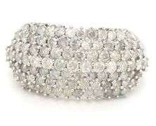 10kt White gold diamond cluster dome ring