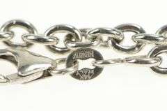 14K White Gold Cable Link Heart Charm Love Symbol Chain Bracelet