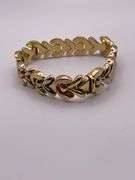 26.4g 14k Tri Color Gold Bracelet, 8in, 15mm Ribbon Link