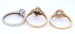 Group lot of 3 10kt rings
