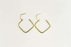 14K Yellow Gold 25mm Square Vintage Fashion Hoop Earrings