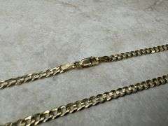 14k Yellow Gold Solid Curb Chain 3mm Link Necklace 20"