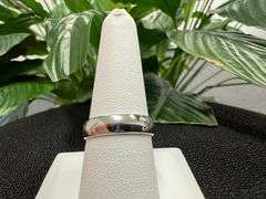 14k White Solid Gold 5mm Comfort Fit Domed Plain Men's Women's Wedding Band Size 13