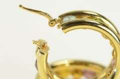 14K Yellow Gold 27mm Vintage Beaded Statement Hoop Earrings