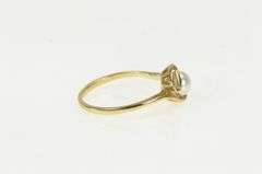 10K Yellow Gold Vintage Classic 5.3mm Pearl Wavy Statement Ring