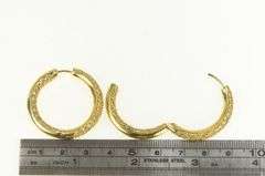 18K Yellow Gold Citrine Inside Outside 32.5mm Hoop Earrings