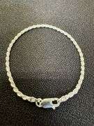 Sterling Silver Diamond-Cut Rope Chain 2.5mm Solid 925 Italy New Bracelet 7"