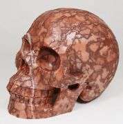 Naturally textured! 6,400ct Art Jasper Skull Carving