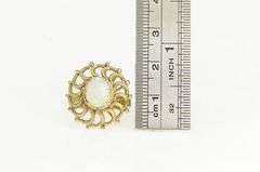 10K Yellow Gold 1950's Natural Opal Swirl Spiral Cocktail Ring