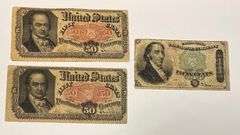 3 50 Cent Fractional Currency Notes