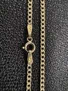 10k Yellow Gold-Hollow Pave Curb Link Chain 2mm Necklace 24"