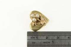 14K Yellow Gold Pearl Bouquet Heart Slide Bracelet Charm/Pendant