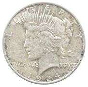 1924 Peace Silver Dollar Clipped Planchet ERROR
