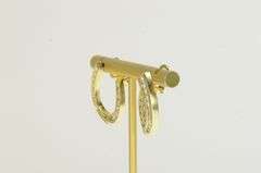 14K Yellow Gold 1.36 Ctw Diamond Curved Loop Statement Earrings