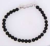 Gabriel & Co 6mm black onyx beaded bracelet