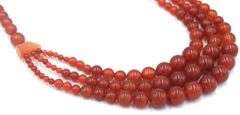 Coral bib strand beaded necklace