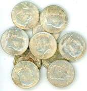 10 1964 Silver Kennedy Half Dollars