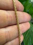 10k Yellow Gold-Hollow Diamond-Cut Rope Chain 2.5mm Necklace 22"