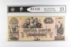 RCGS About CU 53 $20 1850s New Orleans, LA Canal Bank Note