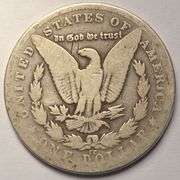 1882-CC Morgan Silver Dollar, Circulated, Damaged.