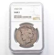 1922-S Peace Silver Dollar Fair 2 NGC Lowball