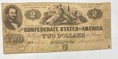 $2 June 2 1862 Confererate States Note