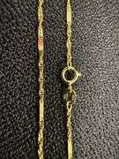 10k Yellow Gold Solid Singapore Bar Chain Rope Twisted Curb Link 1.1mm Necklace 18"