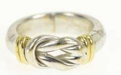 14K White Gold Hamilton Knot Two Tone Classic Vintage Ring