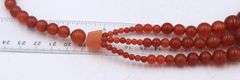 Coral bib strand beaded necklace