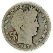 1907-D Barber Silver Half Dollar