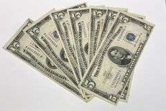 7 $5 Silver Certificates 1953 Series
