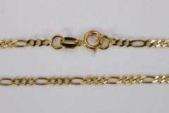 10k Yellow Gold Solid Figaro Link Chain 1.7mm Necklace 16"