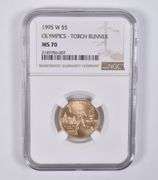 MS70 1995-W $5 Olympic Torch Runner Gold Commemorative NGC