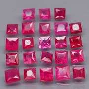 Lovely 2.56ct 23 piece princess cut Ruby set