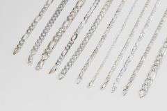 Sterling Silver - Italy Stamped - Curb / Figaro Mixed Lot - 11 Chains - 4.7mm to 10mm Wide - Mixed L