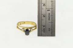 14K Yellow Gold 1950's Natural Sapphire Diamond Engagement Ring