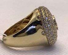 STUNNING 14K YELLOW GOLD MEN’S DIAMOND RING