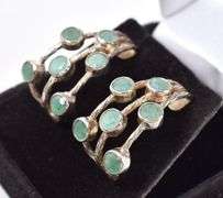 Dazzling Sterling Silver Emerald Gemstone Earrings