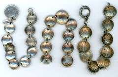 3 Different Bracelets Made of Silver Coinage