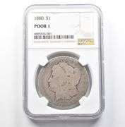 1880 Morgan Silver Dollar Poor 1 NGC Lowball