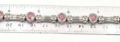 Vintage 925 sterling silver Pink topaz bracelet