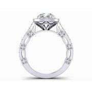 14 Kt White Gold Plated 3 Ct Ice Blue Fire Moissanite Ring