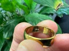 10k Yellow Solid Gold 6mm Domed Plain Men's Women's Wedding Band Size 11